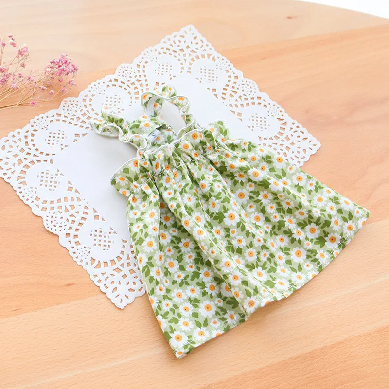 Summer Cotton Sphynx Cat Suspender Skirt Love Flower Pet Princess Dresses for Cats Gotas Katten Kedi Dog Dress mascotas Clothes