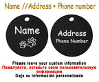 Personalized Pet Cat Dog Name Collar Accessories Circle Custom Engraved ID Tag Necklace Chain Charm Supplies For Dog Product