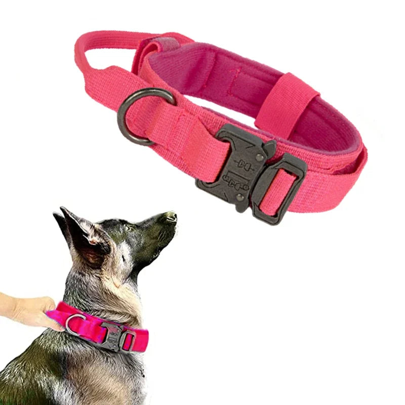 Durable Tactical Dog Collar Leash Set Adjustable Military Pet Collar Leash Medium Large Dog German Shepherd Training Accessories