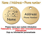Personalized Pet Cat Dog Name Collar Accessories Circle Custom Engraved ID Tag Necklace Chain Charm Supplies For Dog Product