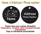 Personalized Pet Cat Dog Name Collar Accessories Circle Custom Engraved ID Tag Necklace Chain Charm Supplies For Dog Product