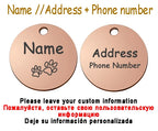 Personalized Pet Cat Dog Name Collar Accessories Circle Custom Engraved ID Tag Necklace Chain Charm Supplies For Dog Product