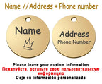 Personalized Pet Cat Dog Name Collar Accessories Circle Custom Engraved ID Tag Necklace Chain Charm Supplies For Dog Product