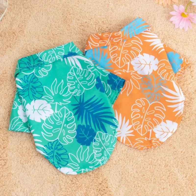 Summer Pet Clothes Hawaiian Style Pet Beach Dog Shirts Fashion Puppy Vest Coconut Print Cat Shirt Chihuahua Yorkies Pet Clothes