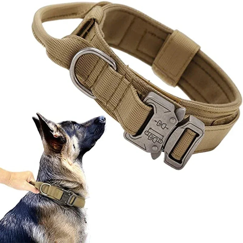 Durable Tactical Dog Collar Leash Set Adjustable Military Pet Collar Leash Medium Large Dog German Shepherd Training Accessories
