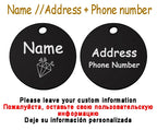 Personalized Pet Cat Dog Name Collar Accessories Circle Custom Engraved ID Tag Necklace Chain Charm Supplies For Dog Product