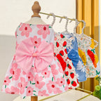 Dog Princess Dress Summer Kitten Pet Skirt Cute Printed Bow Lace Dog Dresses for Small Medium Puppies Poodle Chihuahua Apparel
