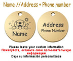 Personalized Pet Cat Dog Name Collar Accessories Circle Custom Engraved ID Tag Necklace Chain Charm Supplies For Dog Product
