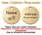 Personalized Pet Cat Dog Name Collar Accessories Circle Custom Engraved ID Tag Necklace Chain Charm Supplies For Dog Product