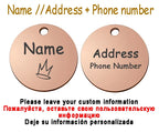 Personalized Pet Cat Dog Name Collar Accessories Circle Custom Engraved ID Tag Necklace Chain Charm Supplies For Dog Product