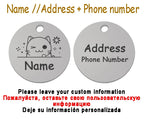 Personalized Pet Cat Dog Name Collar Accessories Circle Custom Engraved ID Tag Necklace Chain Charm Supplies For Dog Product