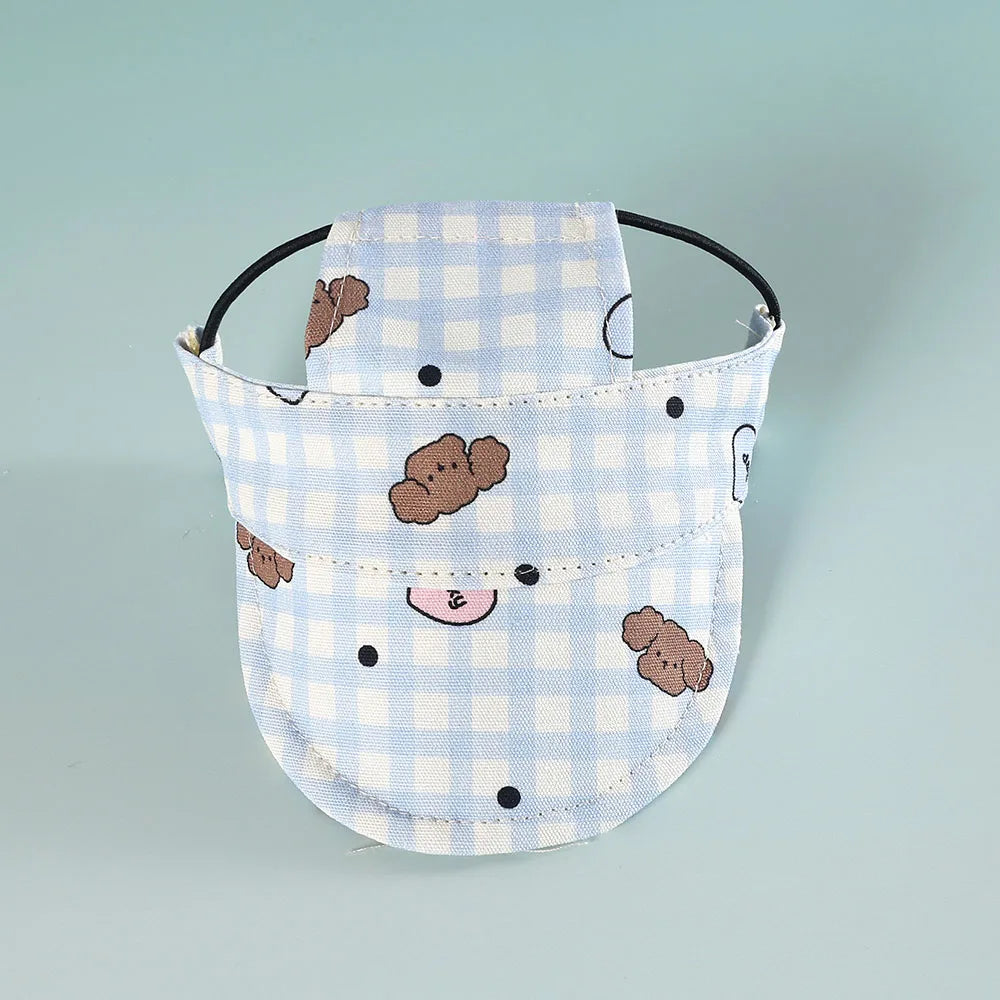 Dog Hat with Ear Holes Adjustable Denim Dog Sun Protection Hat Outdoor Baseball Cap for Dogs Small Medium Large Pet Accessories
