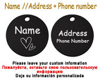 Personalized Pet Cat Dog Name Collar Accessories Circle Custom Engraved ID Tag Necklace Chain Charm Supplies For Dog Product