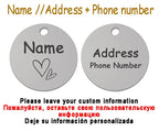 Personalized Pet Cat Dog Name Collar Accessories Circle Custom Engraved ID Tag Necklace Chain Charm Supplies For Dog Product