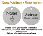 Personalized Pet Cat Dog Name Collar Accessories Circle Custom Engraved ID Tag Necklace Chain Charm Supplies For Dog Product