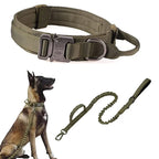 Durable Tactical Dog Collar Leash Set Adjustable Military Pet Collar Leash Medium Large Dog German Shepherd Training Accessories