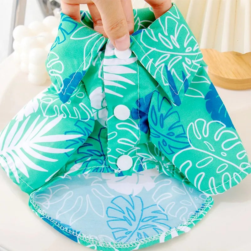 Summer Pet Clothes Hawaiian Style Pet Beach Dog Shirts Fashion Puppy Vest Coconut Print Cat Shirt Chihuahua Yorkies Pet Clothes