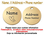 Personalized Pet Cat Dog Name Collar Accessories Circle Custom Engraved ID Tag Necklace Chain Charm Supplies For Dog Product