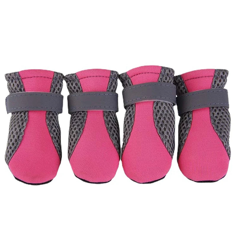 Pet Dog Shoes Breathable Waterproof Outdoor Walking Net Soft Summer Pet Shoes Night Safe Reflective Boots for Small Medium Dogs