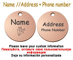 Personalized Pet Cat Dog Name Collar Accessories Circle Custom Engraved ID Tag Necklace Chain Charm Supplies For Dog Product