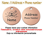 Personalized Pet Cat Dog Name Collar Accessories Circle Custom Engraved ID Tag Necklace Chain Charm Supplies For Dog Product