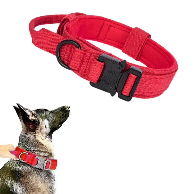 Durable Tactical Dog Collar Leash Set Adjustable Military Pet Collar Leash Medium Large Dog German Shepherd Training Accessories