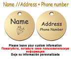 Personalized Pet Cat Dog Name Collar Accessories Circle Custom Engraved ID Tag Necklace Chain Charm Supplies For Dog Product